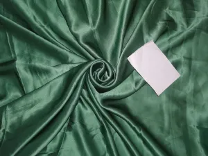 100% PURE SILK SATIN FABRIC 100 GRAMS GOBLIN GREEN COLOR 44&quot; wide