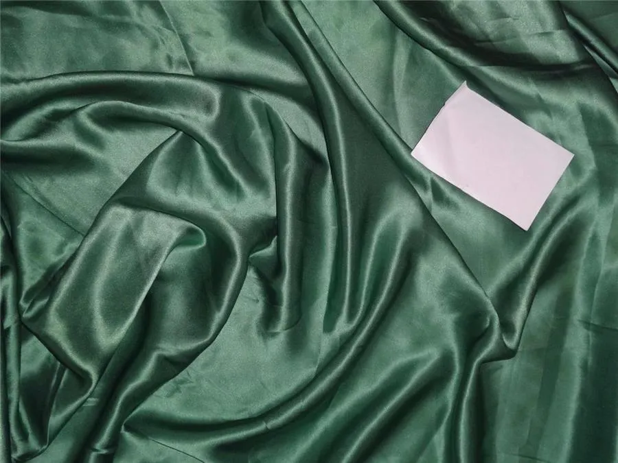 100% PURE SILK SATIN FABRIC 100 GRAMS GOBLIN GREEN COLOR 44&quot; wide