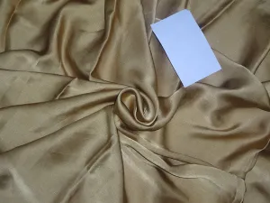 100% PURE SILK SATIN FABRIC 60 GRAMS ANTIQUE GOLD colour 44" wide MIX_A[2]