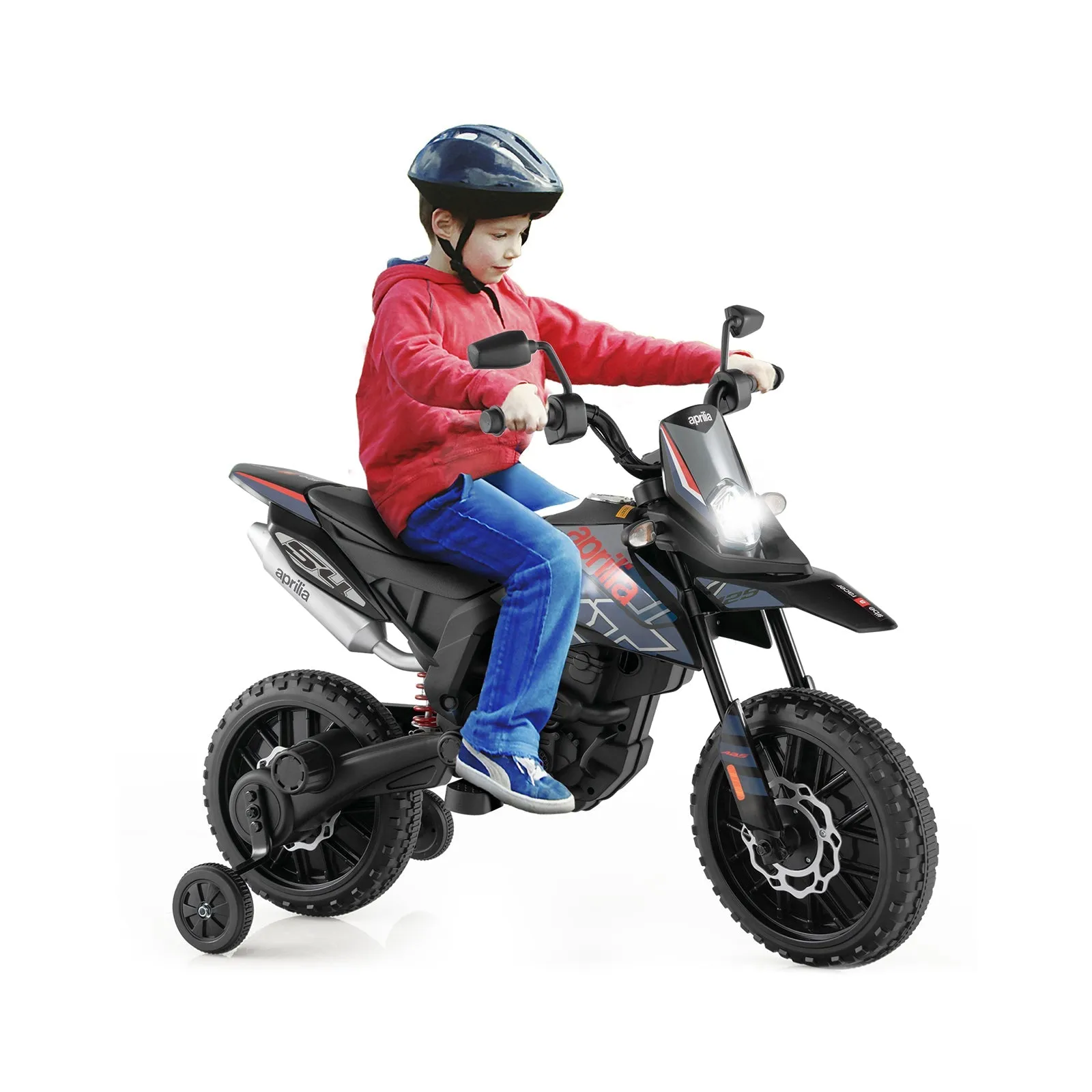 12V Battery Powered Toddler Motorbike with Music for 3-8 Years Old Kids-Navy