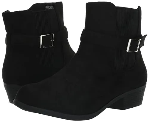 AVENUE Women's Cloudwalkers Wide FIT Ankle Boot Keegan Fashion, Black, 7