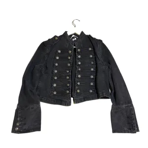 BACK IN STOCK Black Acid Denim crop Jacket