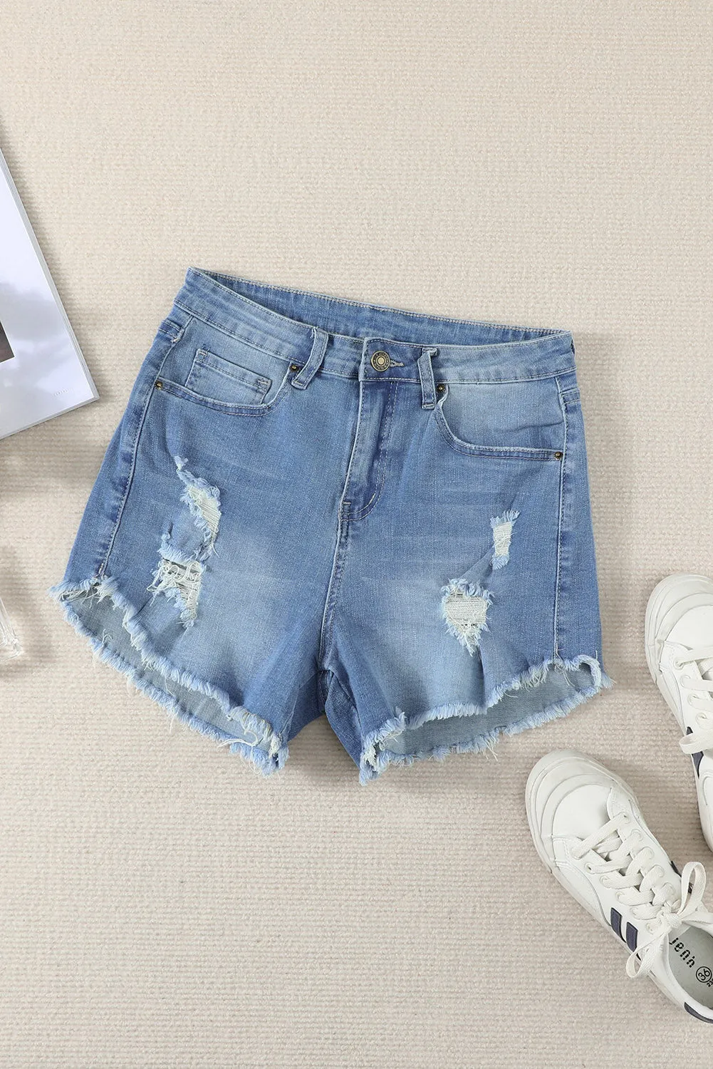 Beachy Ripped Denim Shorts