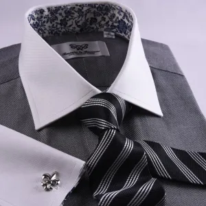 Best Soft Grey Oxford Professional Dress Shirt in Double French Cuff in All Sizes