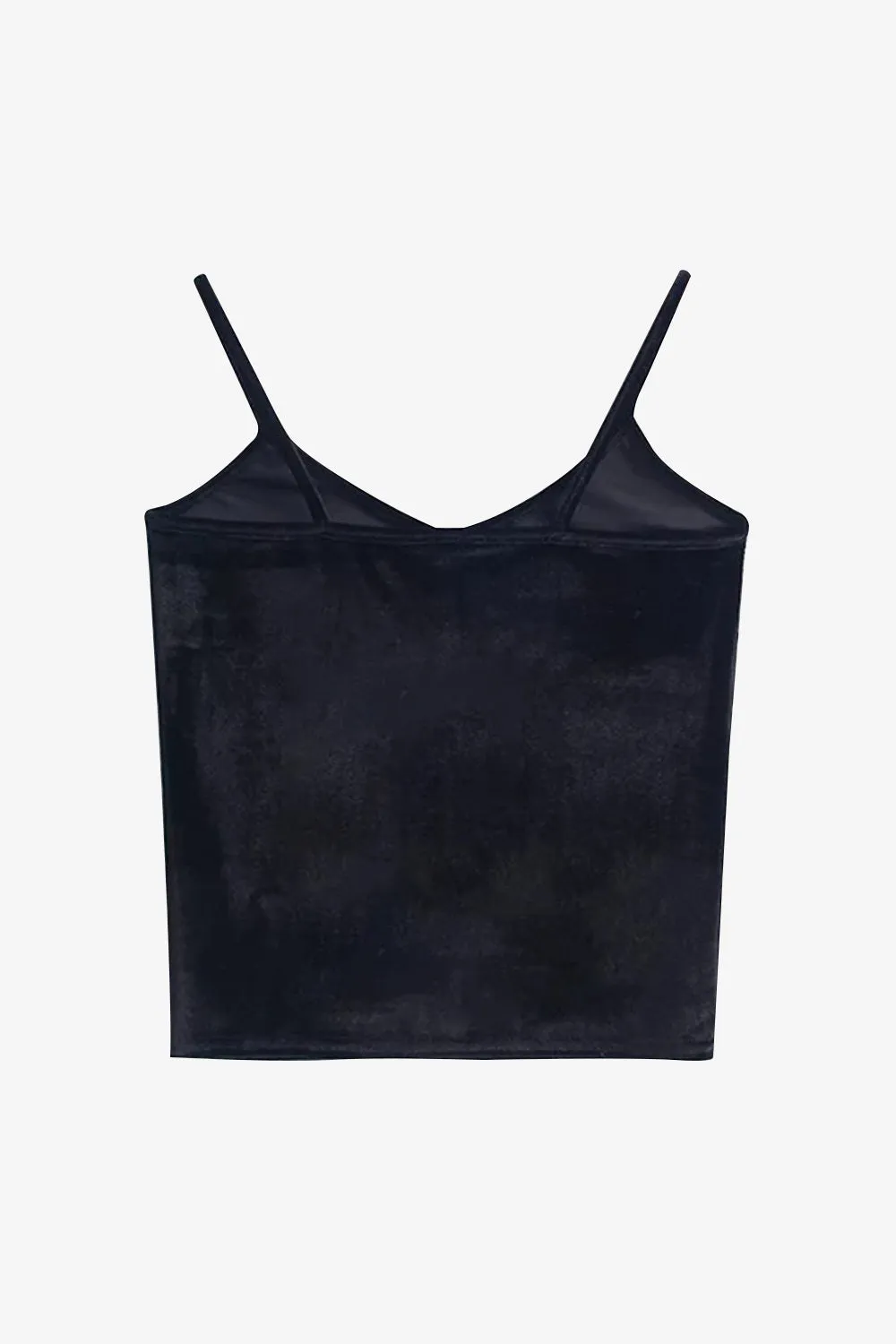 Black Velvet Cami Crop Tops