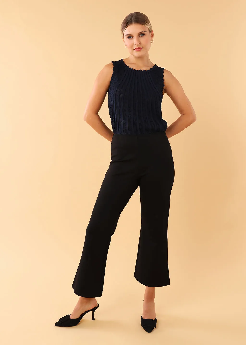 Blair Cropped Pant Black Ponte