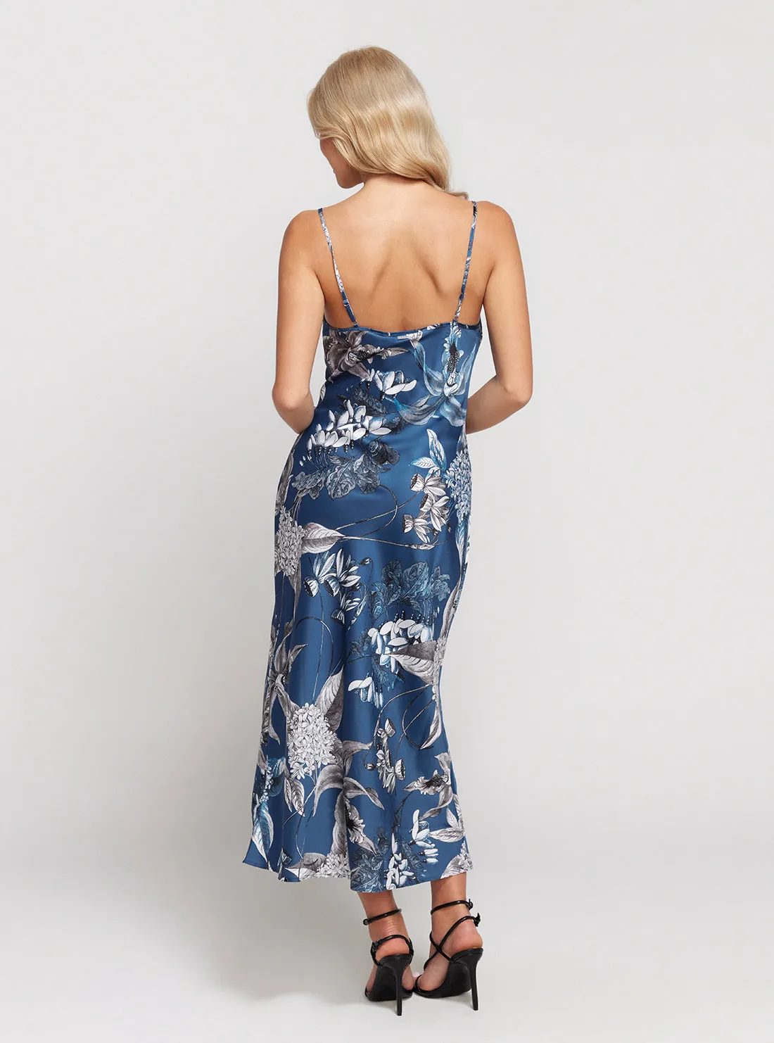 Blue Floral Print Akilina Maxi Dress