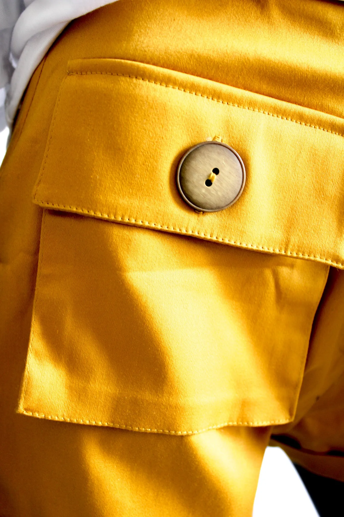 Bold Yellow Shorts With Tie Waist Belt by Adriana Contreras