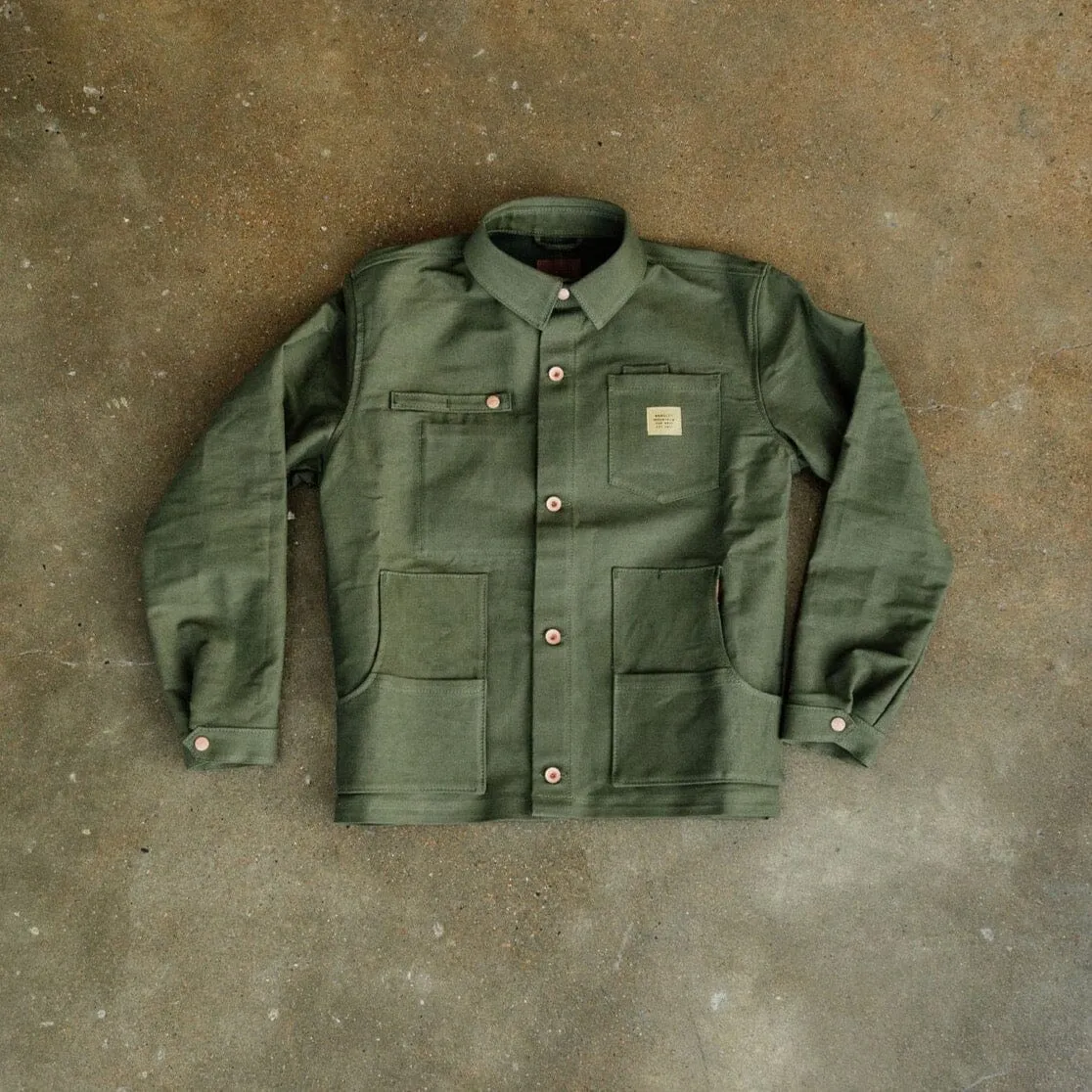 Cabin Jacket -  14oz Olive Selvedge Denim