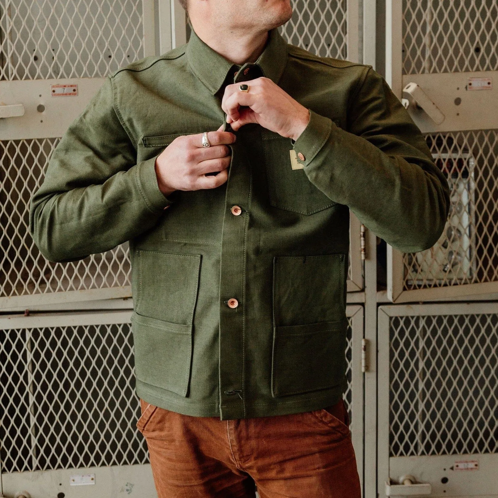 Cabin Jacket -  14oz Olive Selvedge Denim