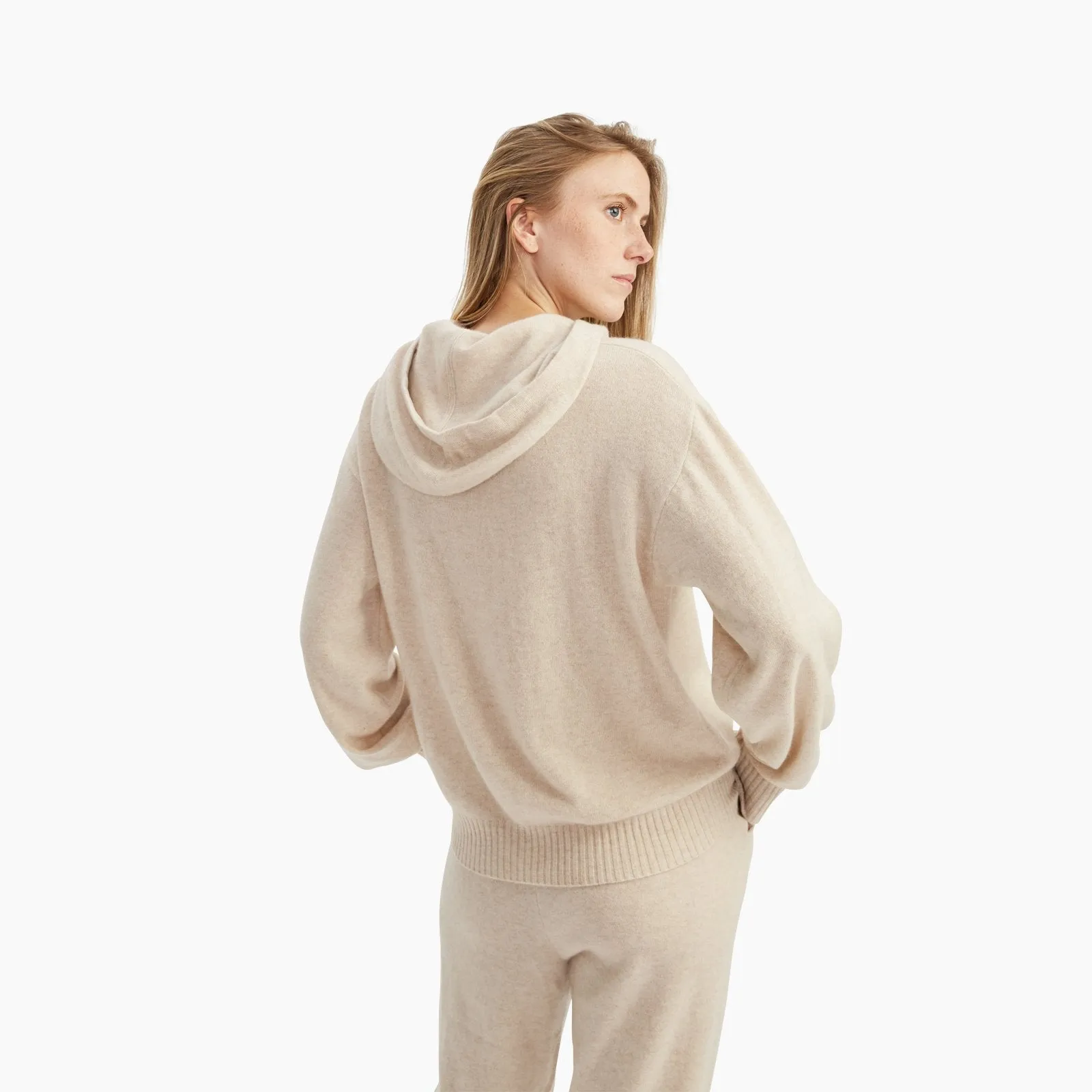 Cashmere Balloon Sleeve Hoodie