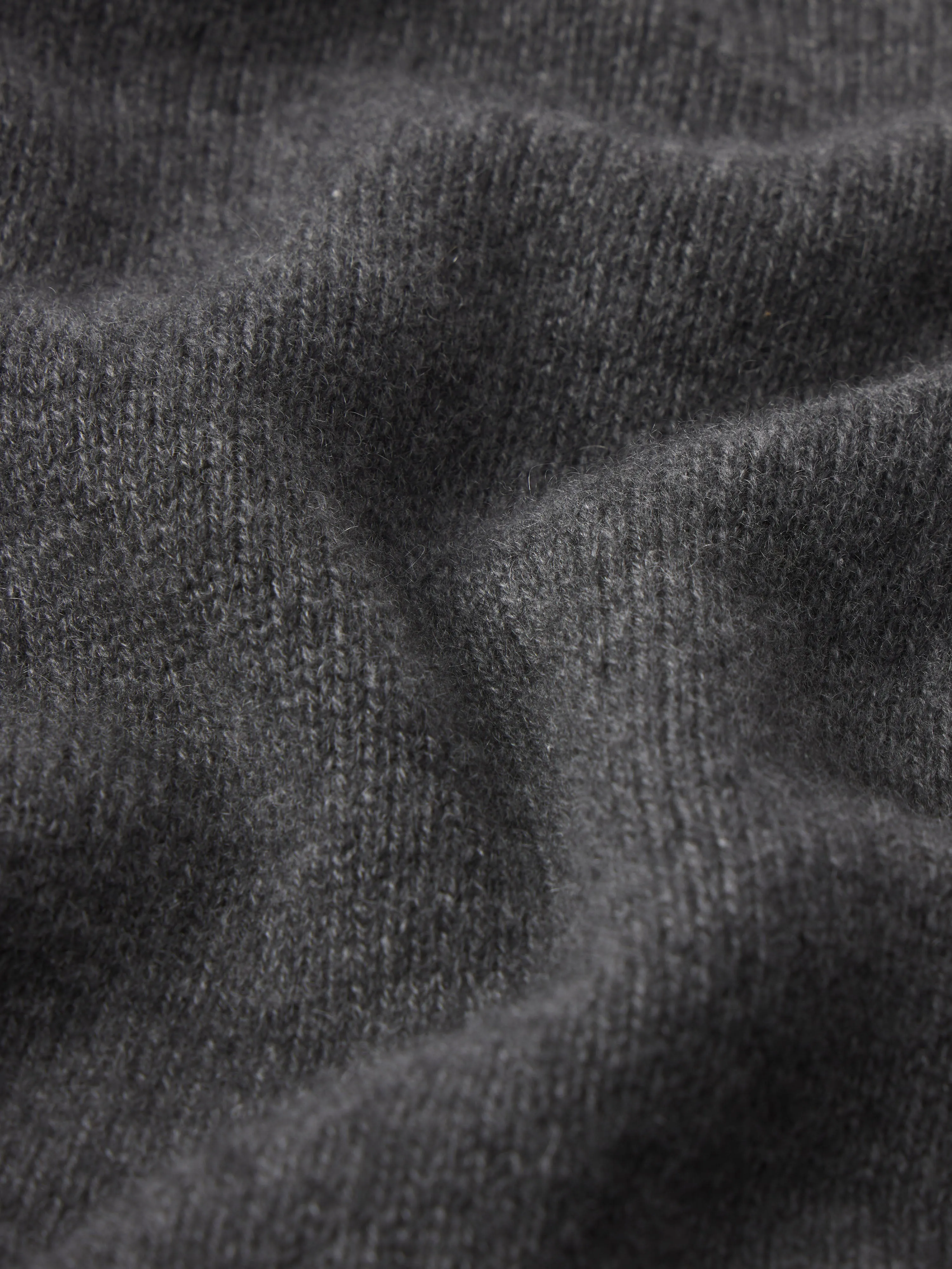 Cashmere Gathered Sweater -- Dark Gris Heather