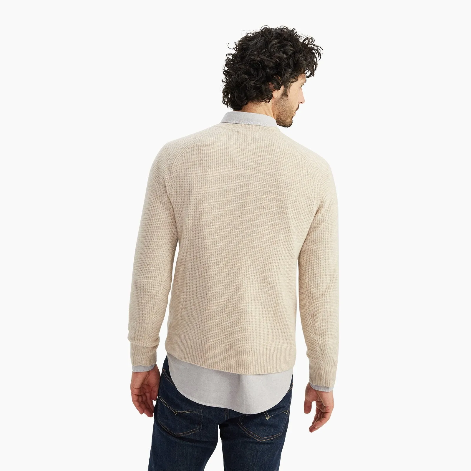 Cashmere Waffle Crewneck Sweater