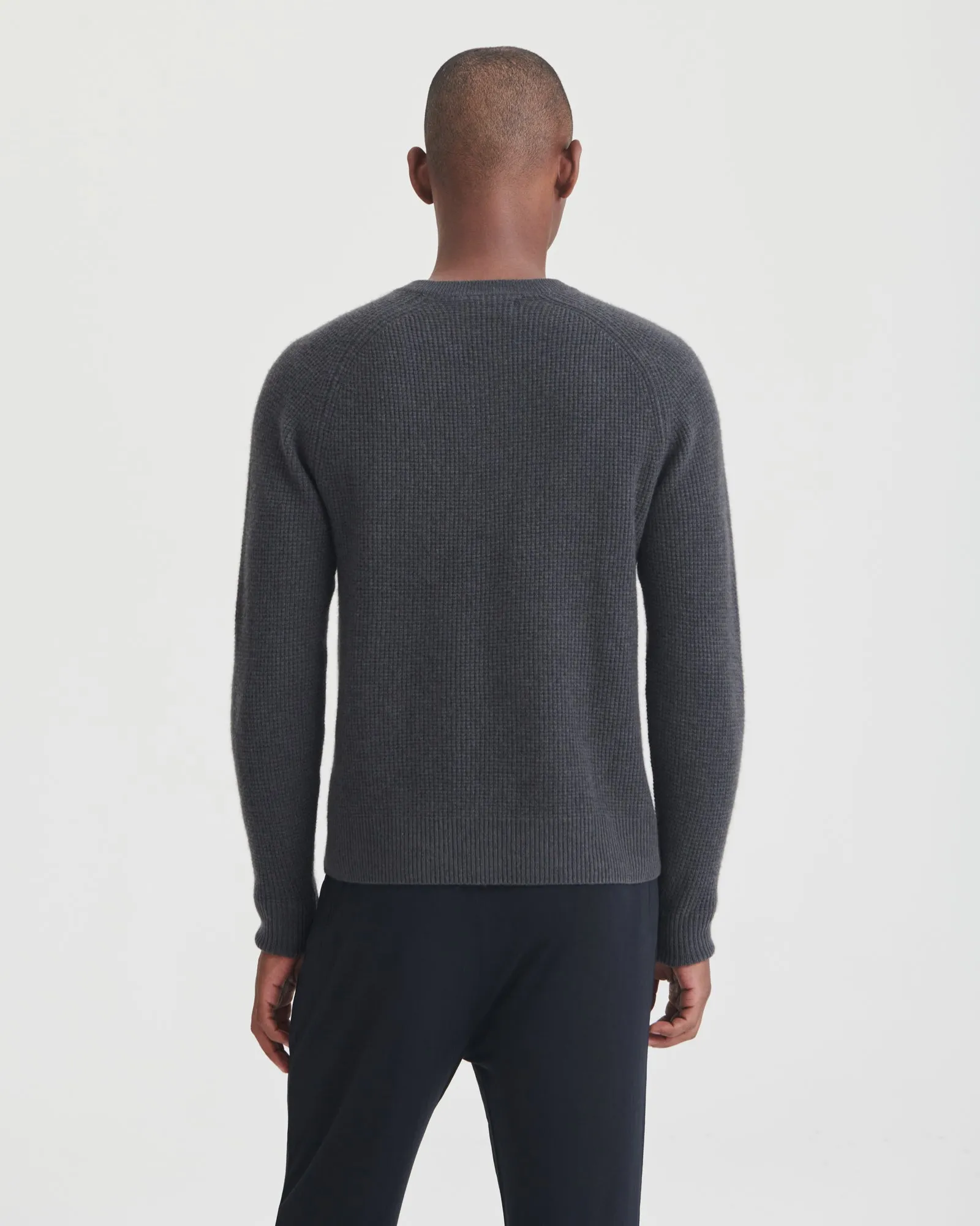 Cashmere Waffle Crewneck Sweater