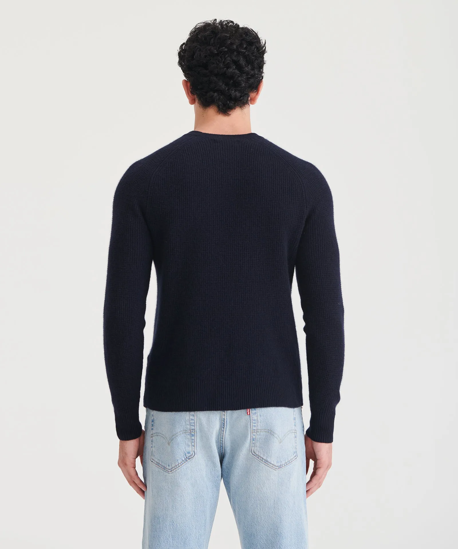 Cashmere Waffle Crewneck Sweater