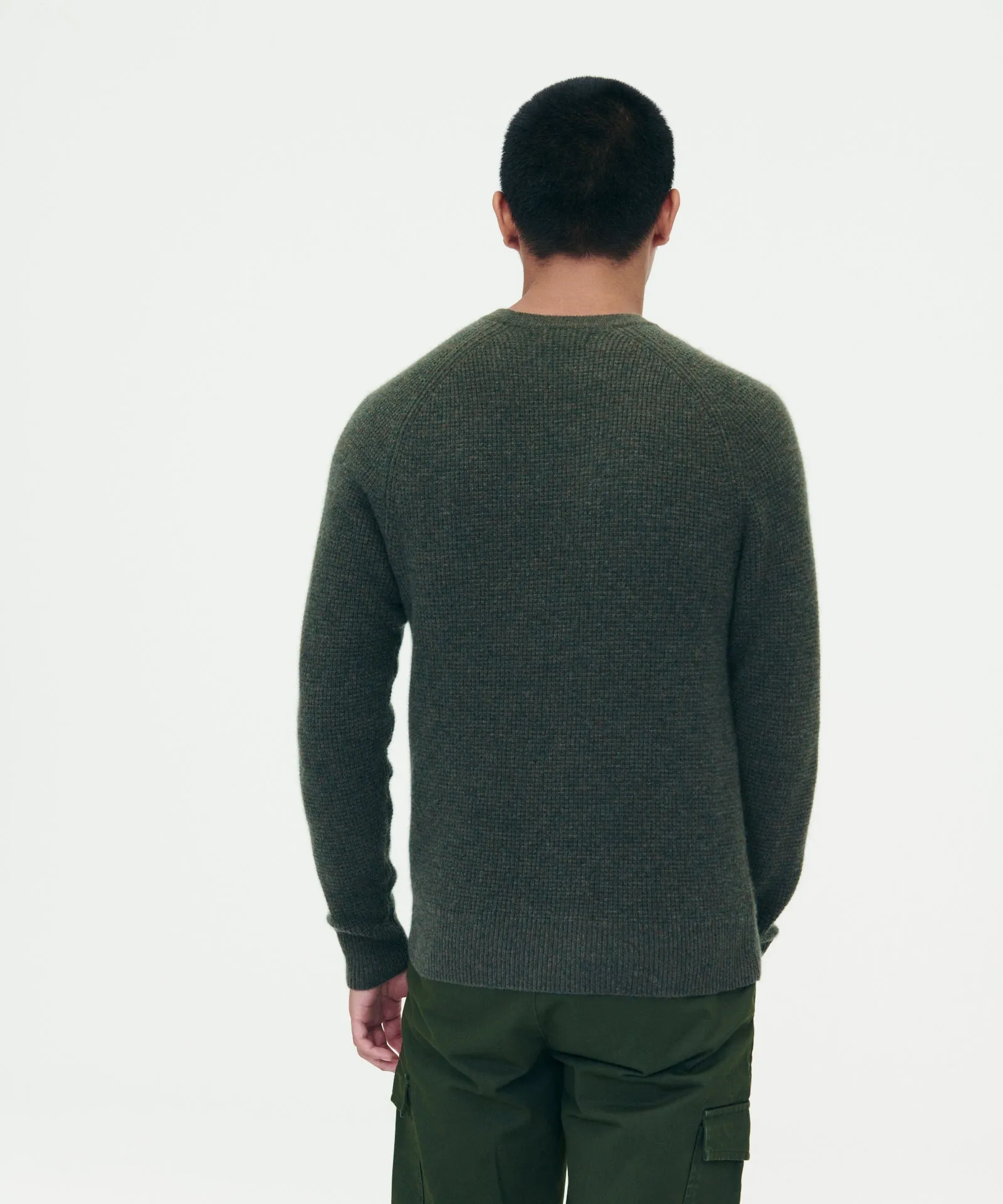 Cashmere Waffle Crewneck Sweater