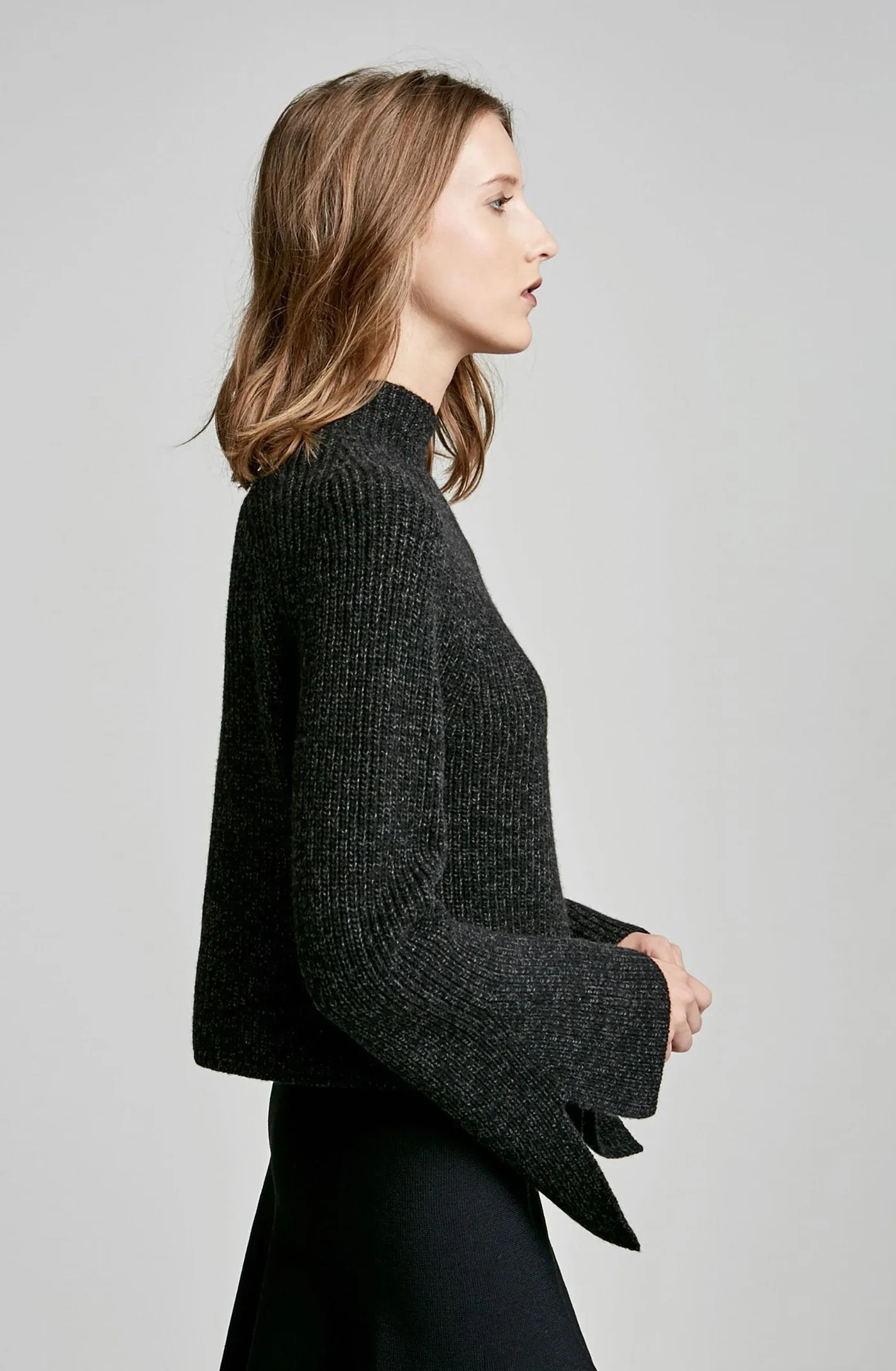 CASHMERE WOOL FLARED SLEEVE SWT