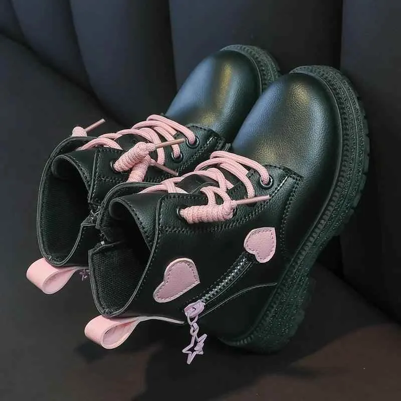 Children's Casual Shoes for Girls - Leather Short Boots - TSS314