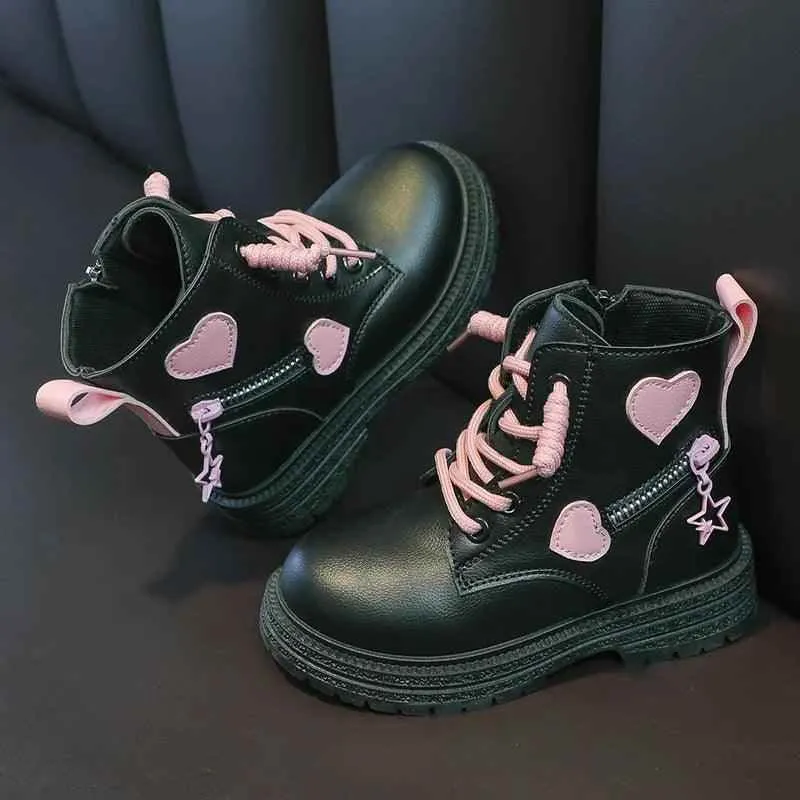 Children's Casual Shoes for Girls - Leather Short Boots - TSS314