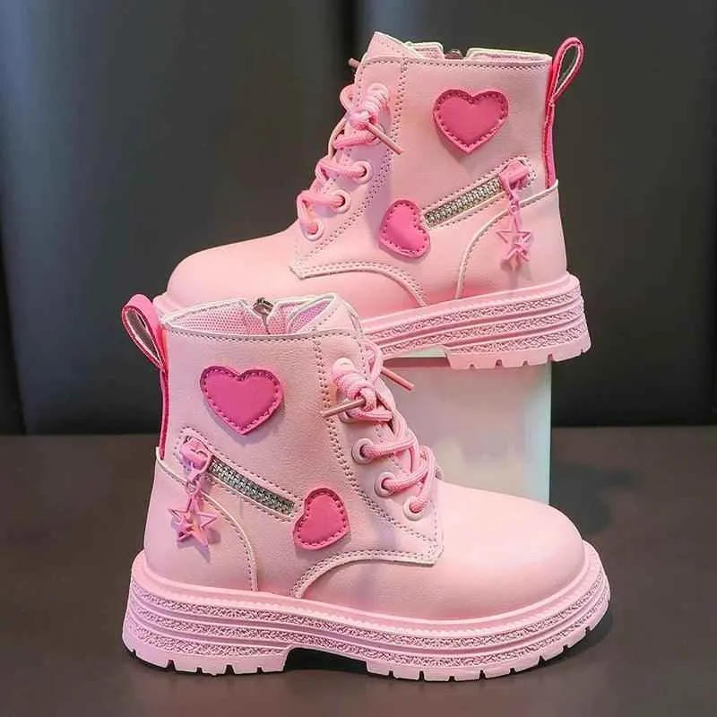 Children's Casual Shoes for Girls - Leather Short Boots - TSS314