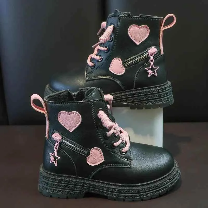 Children's Casual Shoes for Girls - Leather Short Boots - TSS314