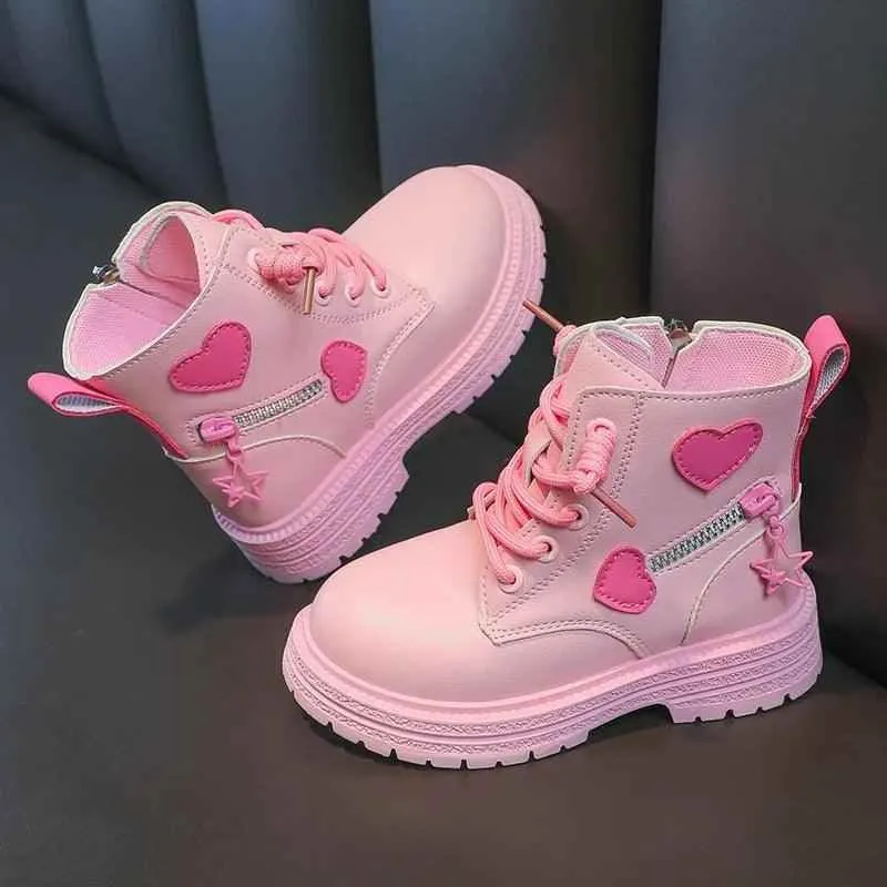 Children's Casual Shoes for Girls - Leather Short Boots - TSS314