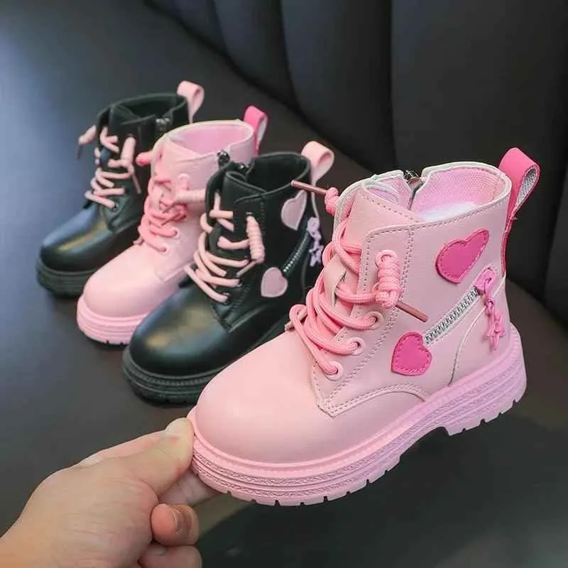 Children's Casual Shoes for Girls - Leather Short Boots - TSS314