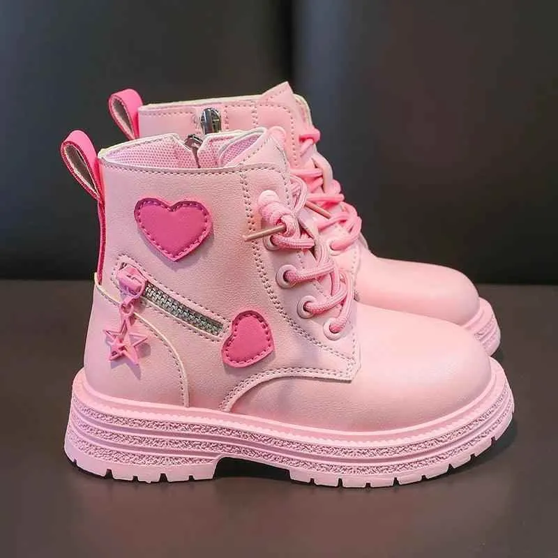 Children's Casual Shoes for Girls - Leather Short Boots - TSS314