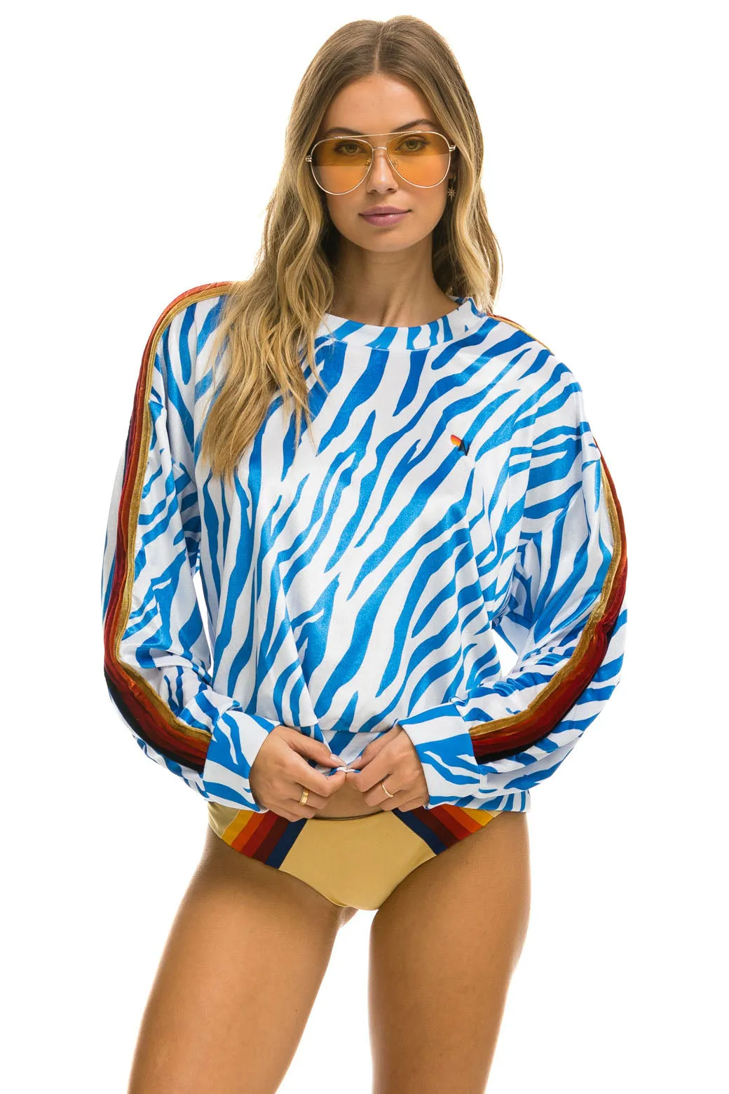 CLASSIC VELVET RELAXED SWEATSHIRT - BLUE TIGER