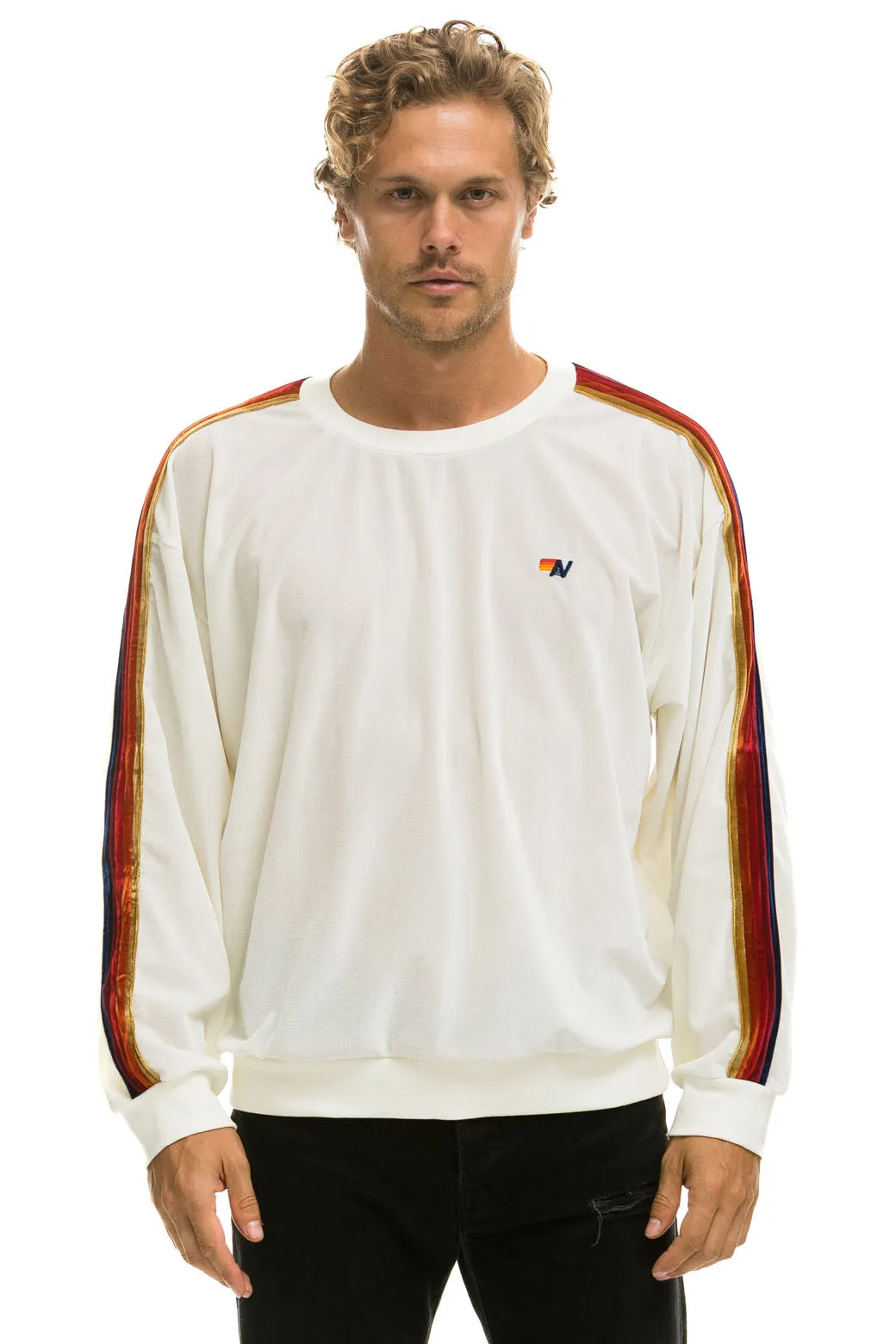 CLASSIC VELVET RELAXED SWEATSHIRT - WHITE