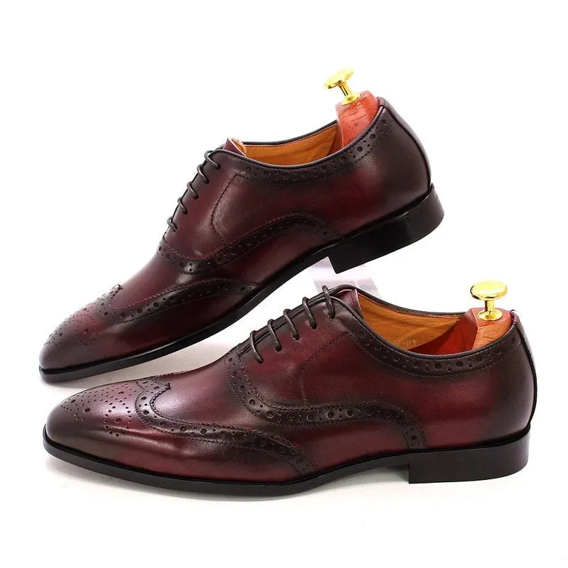 Classic Wingtip Oxford Shoes for Men - 4 Rich Colors