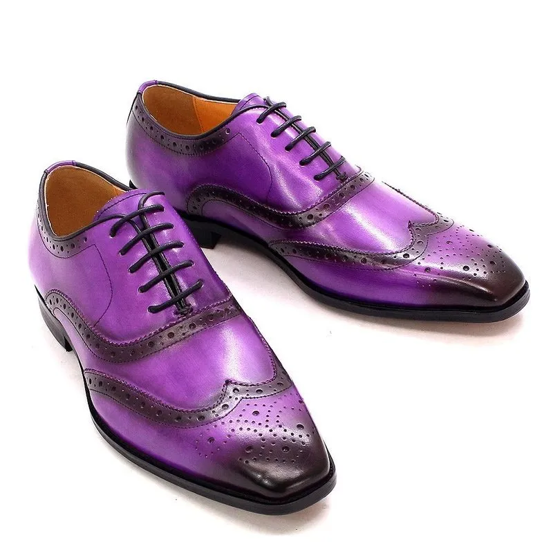 Classic Wingtip Oxford Shoes for Men - 4 Rich Colors