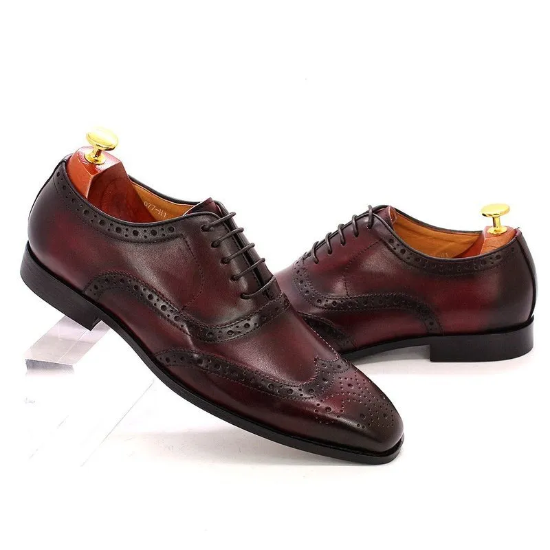 Classic Wingtip Oxford Shoes for Men - 4 Rich Colors