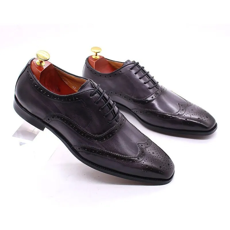 Classic Wingtip Oxford Shoes for Men - 4 Rich Colors