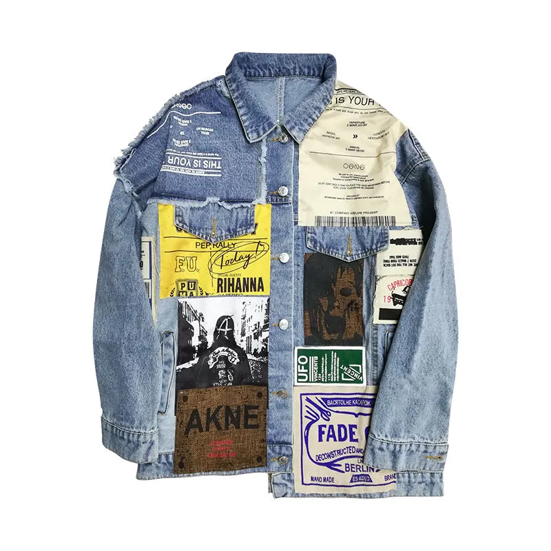 Comic Denim Jacket Women's Clothing Fall Denim Jacket Women's Loose