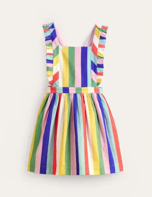 Cord Pinafore Dress-Jam Red / Georgian Blue Stripe