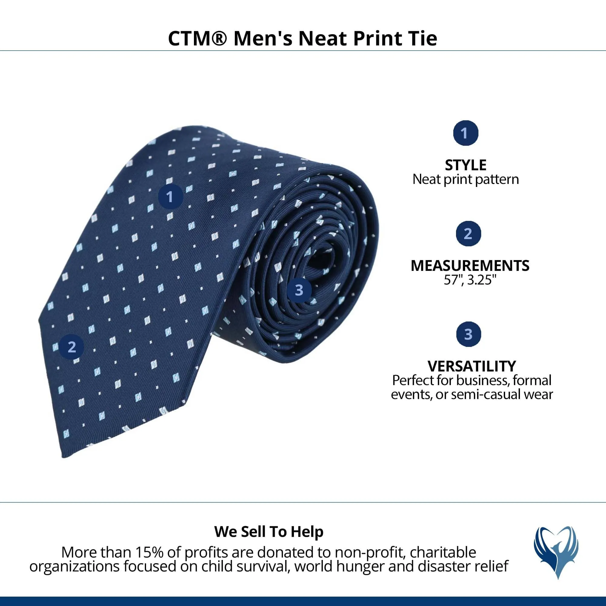 CTM® Men's Neat Print Tie