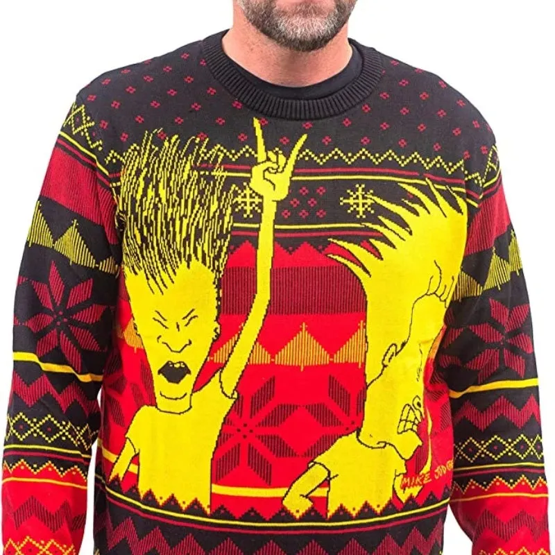 Custom Pullover Cashmere Sweater - Beavis and Butt-Head Holiday Edition | Luxurious Comfort