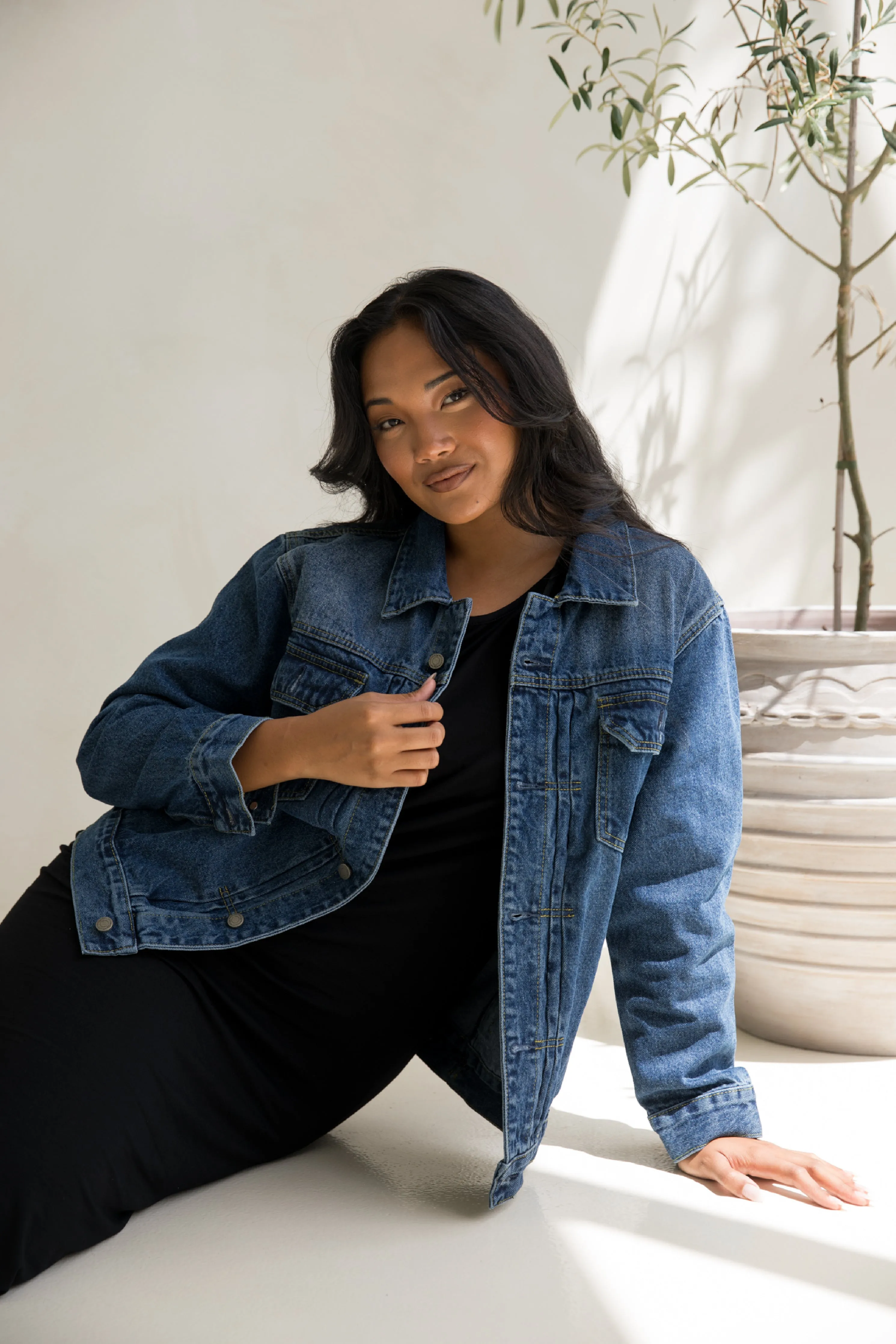 Denim Basic Jacket | Dark Wash Denim