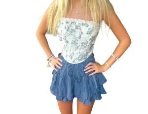 Denim Dreams Ruffled Skort