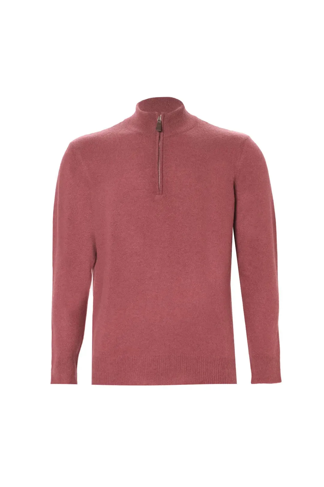 dustyy Rose Pure Cashmere Zippered Men's Sweater