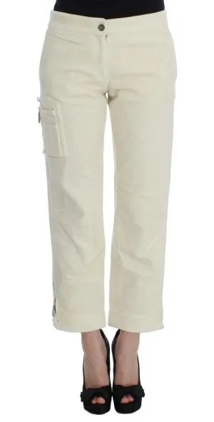 Ermanno Scervino Beige Cotton Capri Cropped Cargo Pants