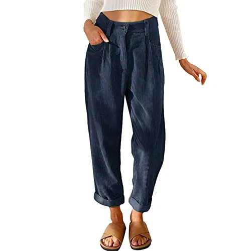 FashionSierra - Beach Linen Shorts 3/4 Sweatpants Capri Pants Elastic Waist Cropped Harem Pants