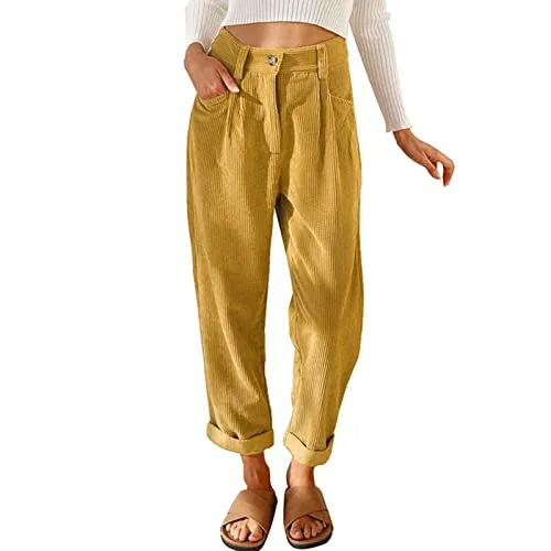 FashionSierra - Beach Linen Shorts 3/4 Sweatpants Capri Pants Elastic Waist Cropped Harem Pants