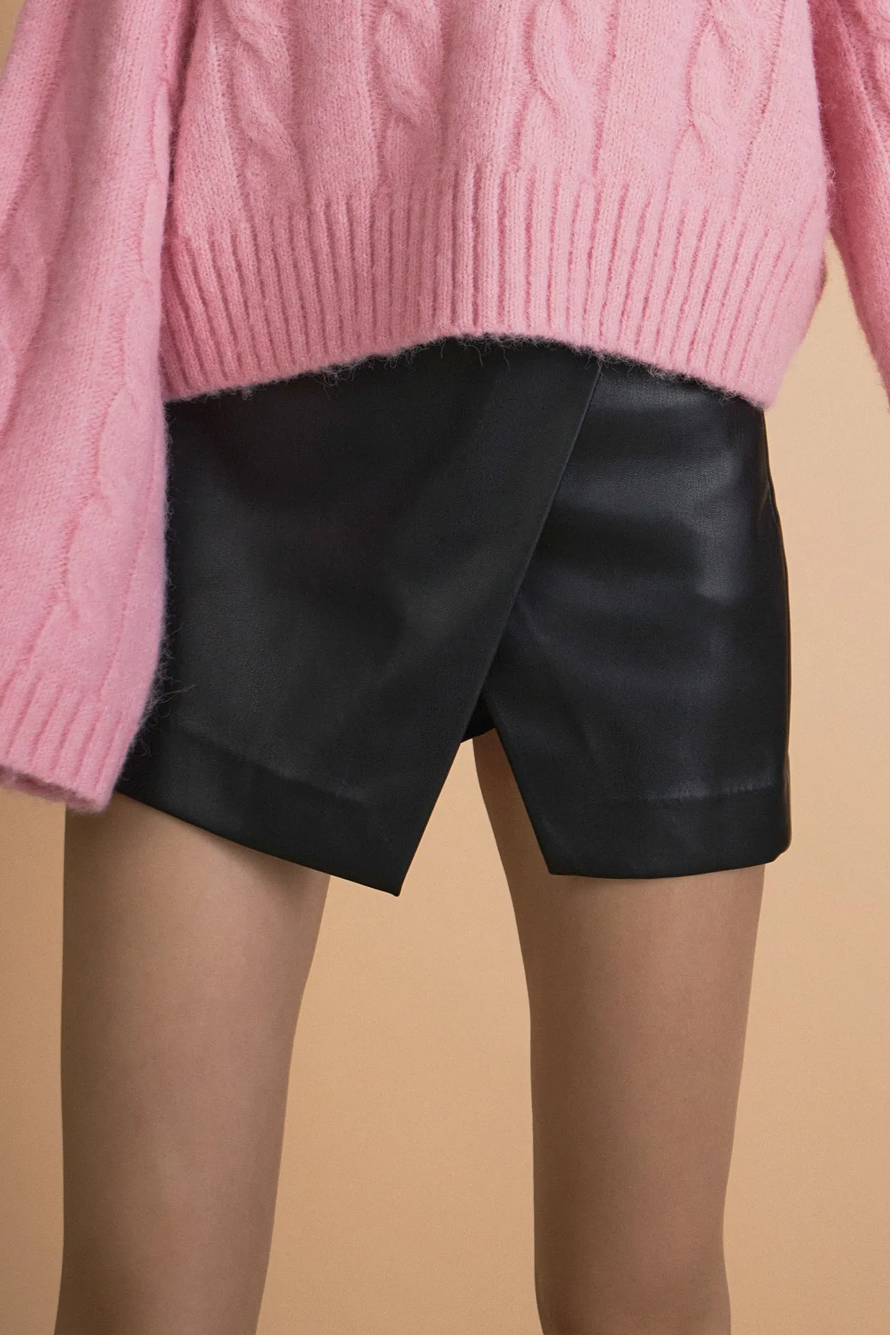 Faux Leather Mini Skort