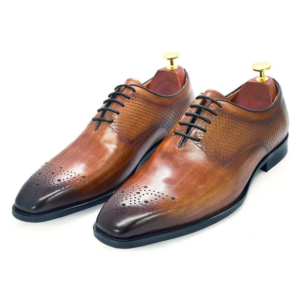 Genuine Leather Formal Brock Oxford Shoes