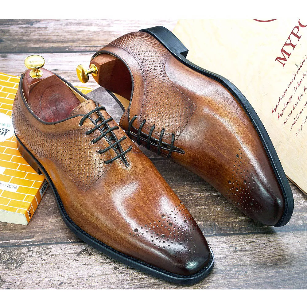 Genuine Leather Formal Brock Oxford Shoes