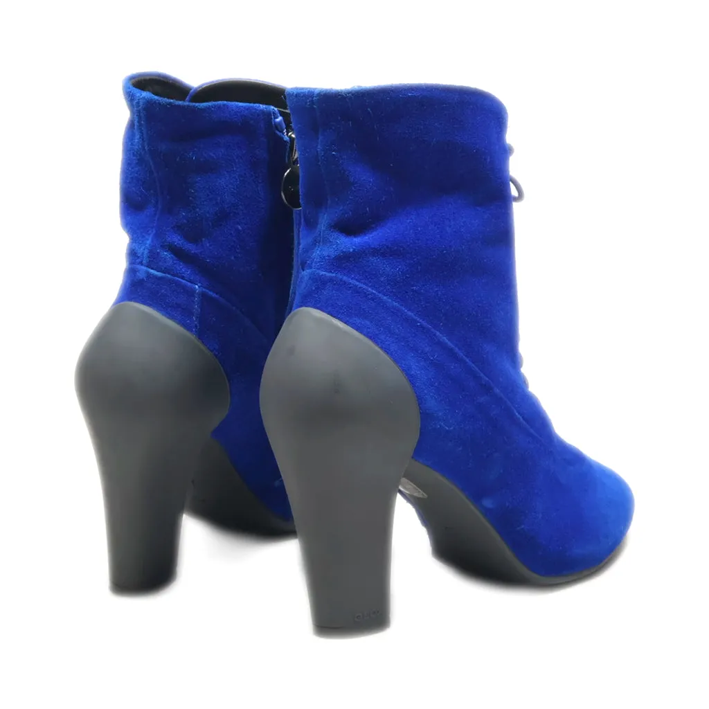 Geox Ankle Boots Fabric Blue Colour For Women