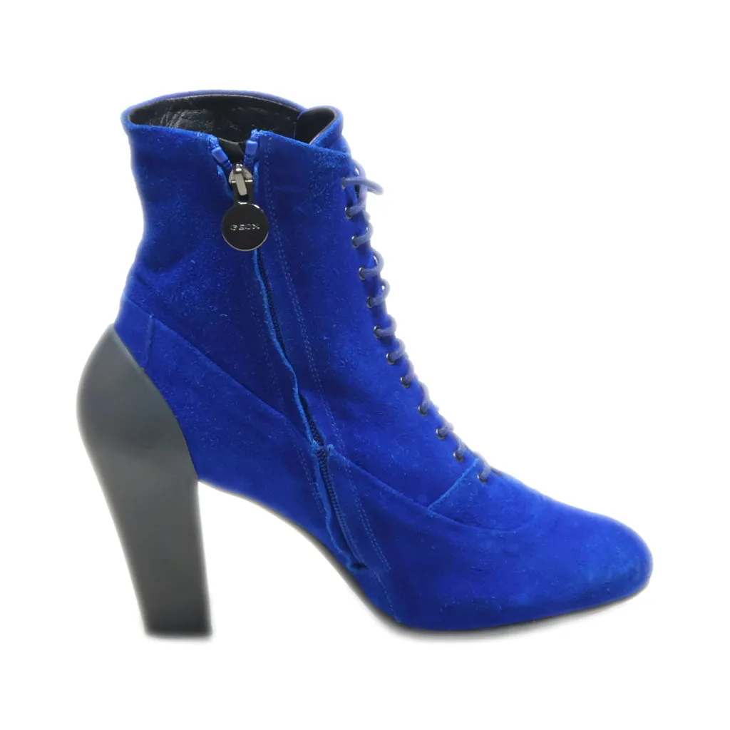 Geox Ankle Boots Fabric Blue Colour For Women