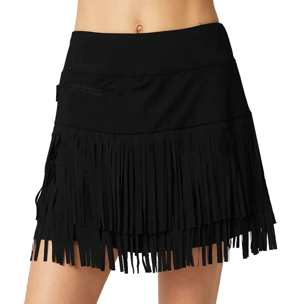 GGblue Womens Fringe 18 inch Skort - BLACK